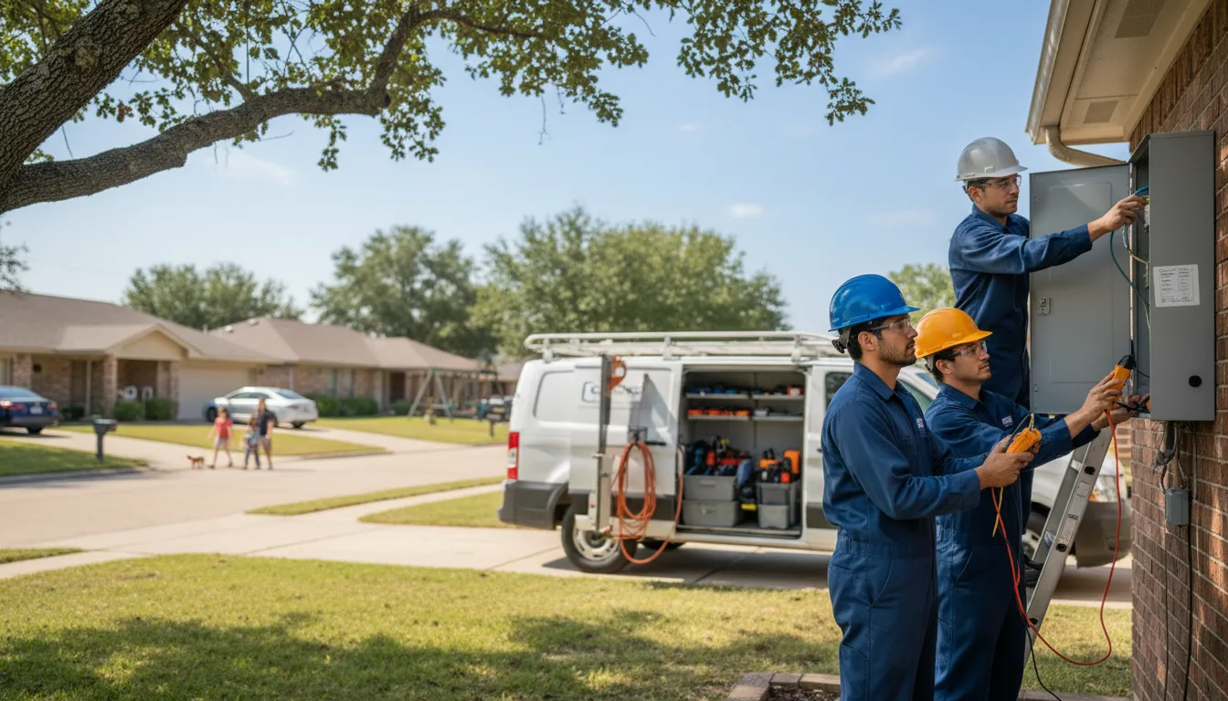 Certified electrician providing emergency electrical services in De Kalb, TX